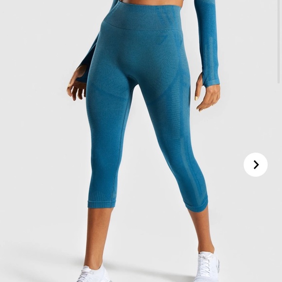 Gymshark ‘Geo’ Seamless Cropped Legging (S) - teal - Picture 4 of 5